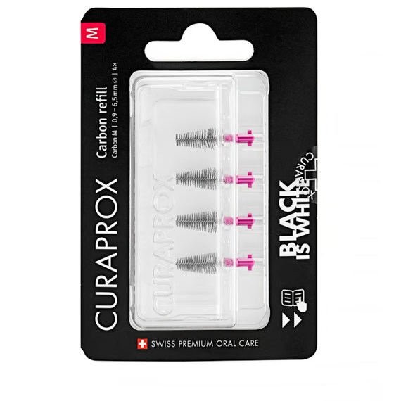 Curaprox Black is White Carbon M Refill 4 Scovolini